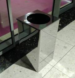 Квадратная урна для мусора Квадро-26 (хром)