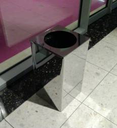 Квадратная урна для мусора Квадро-26 (хром)