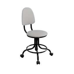 Кресло на винтовой опоре белое КР01 каркас черный [10636]