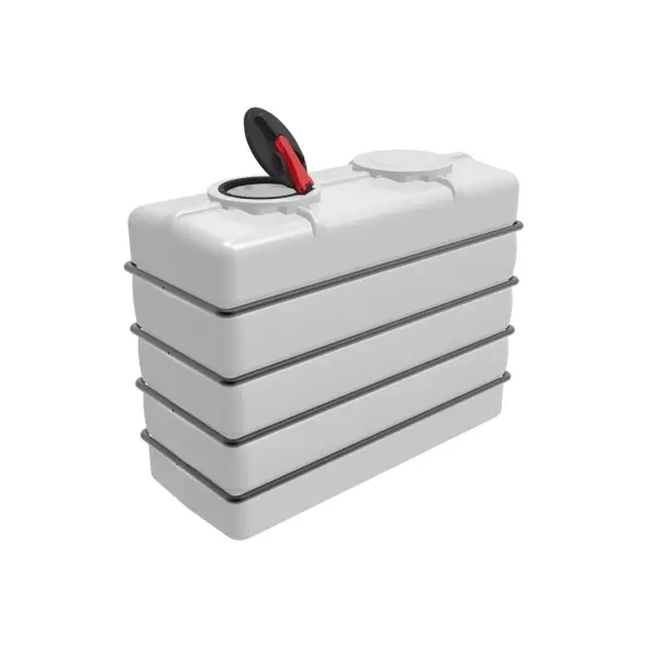 Емкость K 3000л под плотность до 1.5 г/см3 белая с откидной крышкой в обрешетке