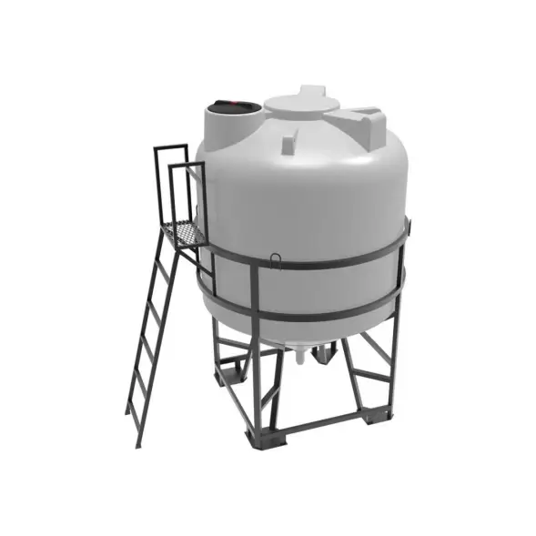 Емкость ЦКТ 5000 л с патрубком 90мм под плотность до 1,2 г/см3 белая в обрешетке с лестницей