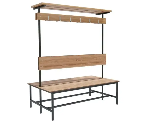 Скамейка с вешалкой для раздевалок «Барселона» двухсторонняя 2,0 м