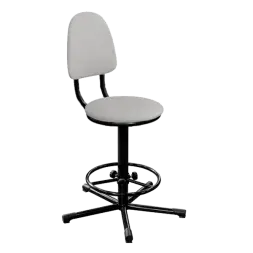 Кресло на винтовой опоре белое КР02 каркас черный [10639]