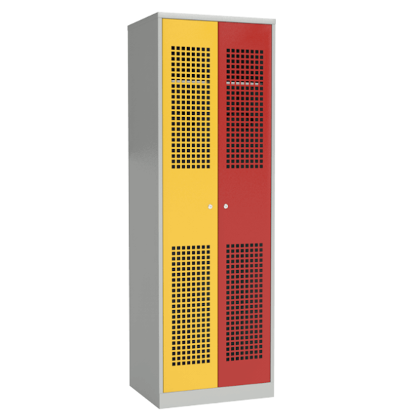 Сварной шкаф для одежды цветной с перфорированными дверцами [12839]