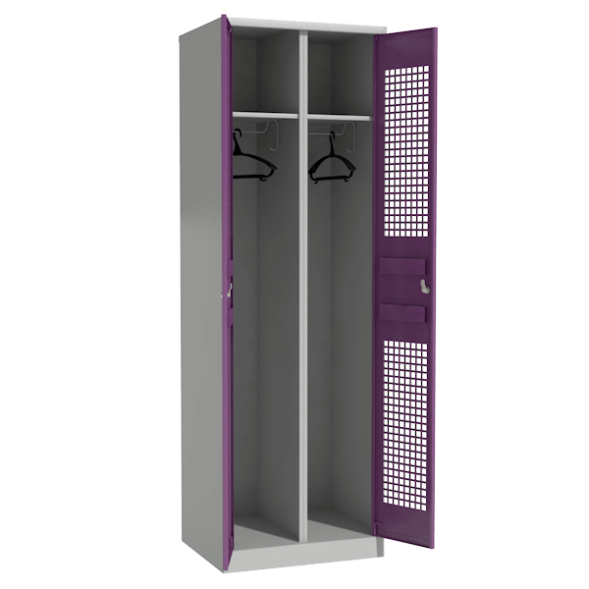 Сварной шкаф для одежды цветной с перфорированными дверцами [12839]
