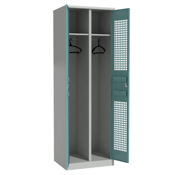 Сварной шкаф для одежды цветной с перфорированными дверцами [12839]
