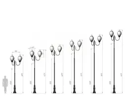 Фонарь уличный «Лотос - 3» со светильниками 5,371 м