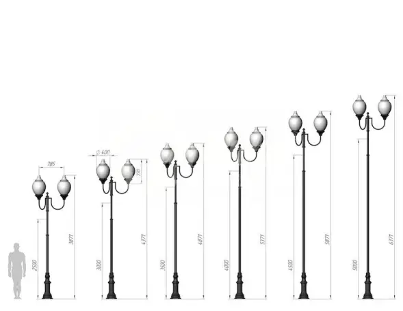 Фонарь уличный «Лотос - 3» со светильниками 5,371 м