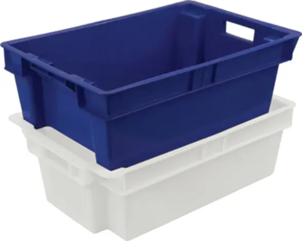 Ящик пластиковый сплошной, 600x400x200 мм, 35 л, синий [206]