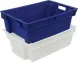 Ящик пластиковый сплошной, 600x400x200 мм, 35 л, синий [206]