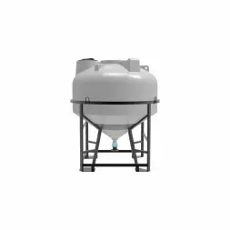 Емкость ЦКТ 3000 л с патрубком 90мм с фланцем белая в обрешетке