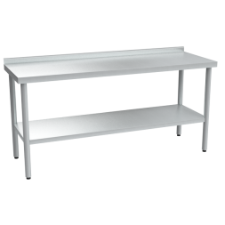 Стол кухонный с нержавеющим покрытием с бортом [15241]