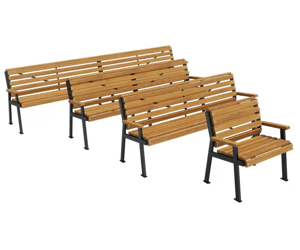 Скамейка стальная «Модерн» 3,0 м (3 опоры)