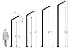 Стальной фонарный столб «Яуза» В 3.0.1 со светильником 4,6 м