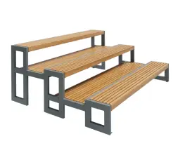 Скамейка «Трибуна 3-х ярусная» 1 м.п. (радиусная)