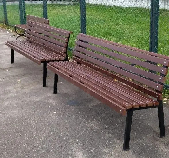 Скамейка стальная «Модерн» без подлокотников 3,0 м (3 опоры)