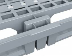 Паллет (поддон) пластиковый вкладываемый перфорированный на 3-х полозьях, 1200х800х150 мм, серый [02.122.91.R]