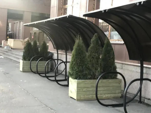 Парковка для колясок и велосипедов с навесом 03