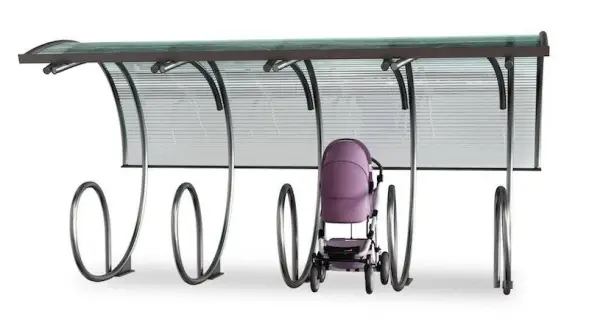 Парковка для колясок и велосипедов с навесом 03