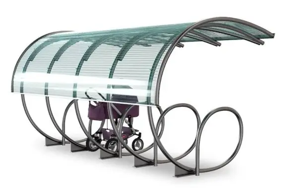 Парковка для колясок и велосипедов с навесом 03