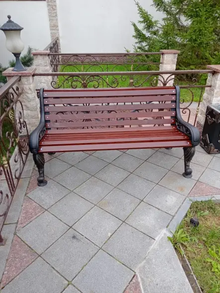 Скамейка чугунная «Парковая тишь» 3,0 м (3 опоры)