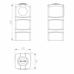 Емкость прямоугольная 500л вертикальная