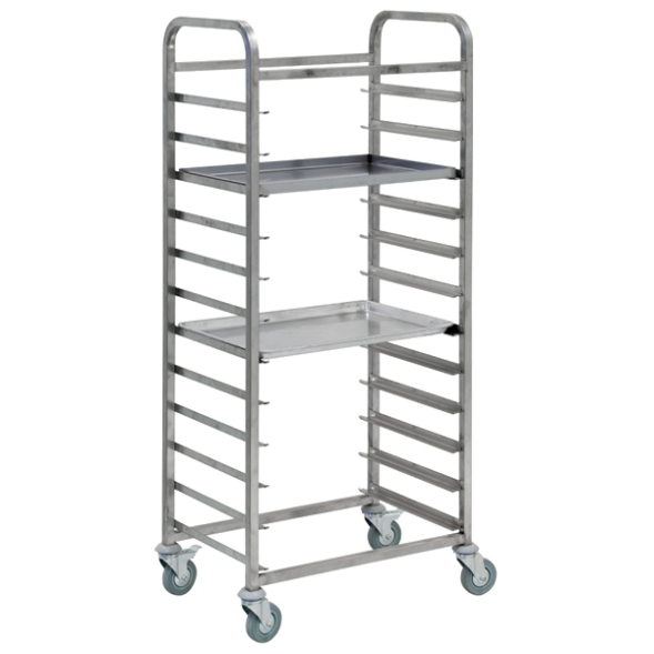 Металлическая тележка на колёсах для подносов [16451]