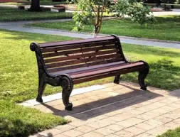 Скамейка чугунная «Городская роща» 3,0 м (3 опоры)
