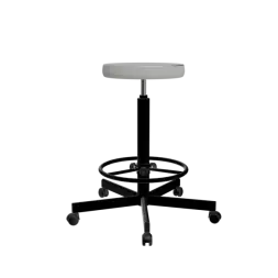 Табурет на винтовой опоре светло-серый Т02-1/К каркас черный [10951]