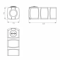Емкость прямоугольная 750л горизонтальная