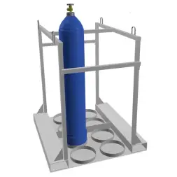 Контейнер для 8-ми кислородных газовых баллонов КГБ-03 1060x906x1060 мм Серый