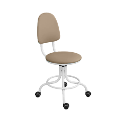 Кресло на винтовой опоре кремовое КР01 каркас белый [10654]