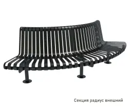 Скамейка стальная «Темп» Секция прямая