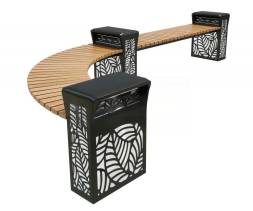 Скамейка стальная «Полтава» с зарядкой для телефонов