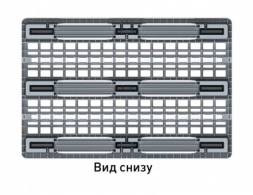 Паллет (поддон) пластиковый вкладываемый перфорированный на 3-х полозьях, 1200х800х150 мм, серый [02.122.91]