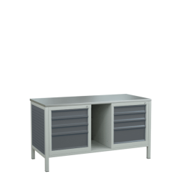 Верстак 1500 сборный с 2 тумбами для инструментов [9558]