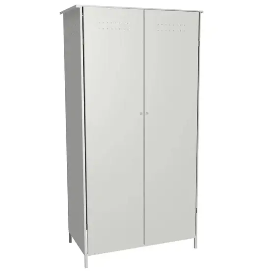 Усиленный шкаф с решетчатым дном для 2х кислородных баллонов 1,2мм 2000x1000x560 мм Светло-серый