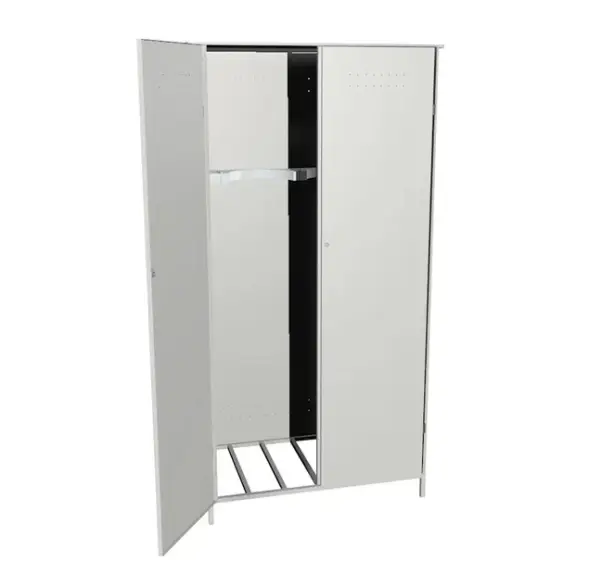 Усиленный шкаф с решетчатым дном для 2х кислородных баллонов 1,2мм 2000x1000x560 мм Светло-серый