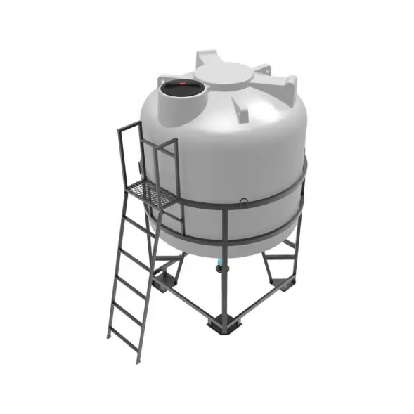 Емкость ЦКТ 5000 л с патрубком 110мм с фланцем в обрешетке с лестницей