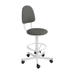 Промышленный стул серый КР03/К каркас белый [10760]