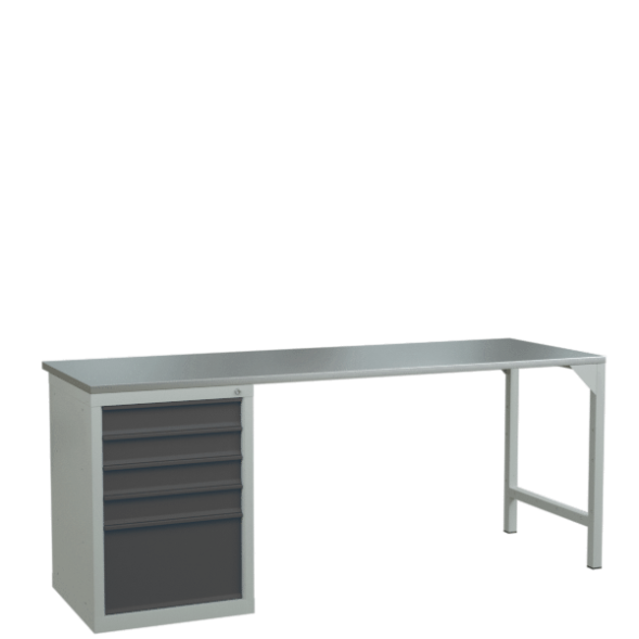 Верстак 2000 с тумбой с 5 выдвижными ящиками [17361]