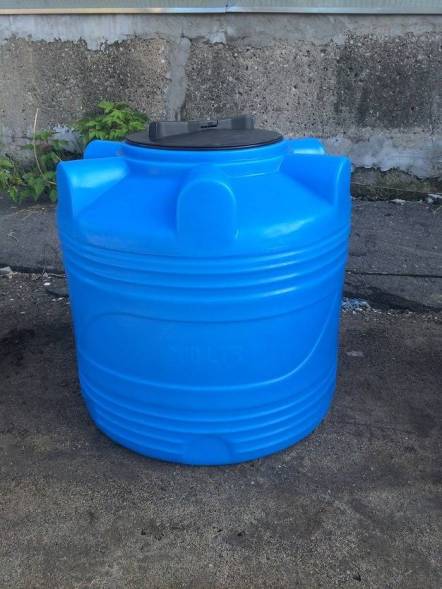 Бочка (емкость) пластиковая вертикальная с крышкой, 200 л, зеленый [TV200S2]