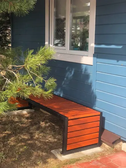 Скамейка стальная «Вижен» без спинки 2,1 м