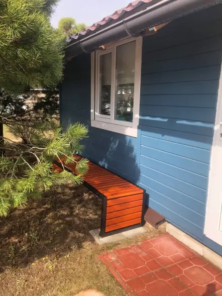 Скамейка стальная «Вижен» без спинки 2,1 м