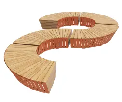 Модульная скамейка «Лион» 5 модулей - змейка