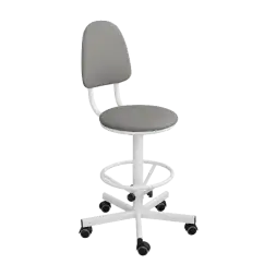 Промышленный стул светло-серый КР03/К каркас белый [10765]