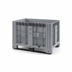 Крупногабаритный перфорированный пластиковый контейнер на полозьях IBOX, 1200х800x800 мм, серый [11.602.92.PE.C9]