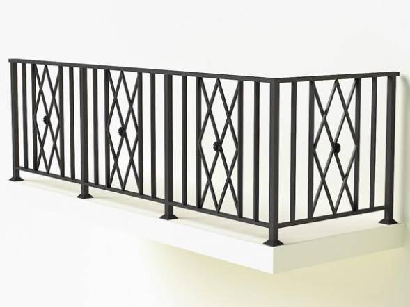 Металлическое балконное ограждение БО-9, 1 пог. м.