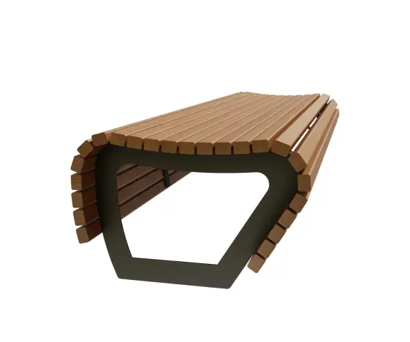 Скамейка стальная «Парадайз» без спинки 3,0 м (3 опоры)