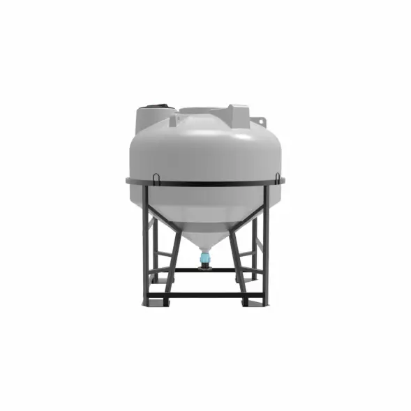 Емкость ЦКТ 3000 л с патрубком 160мм с фланцем под плотность до 1,2 г/см3 белая в обрешетке